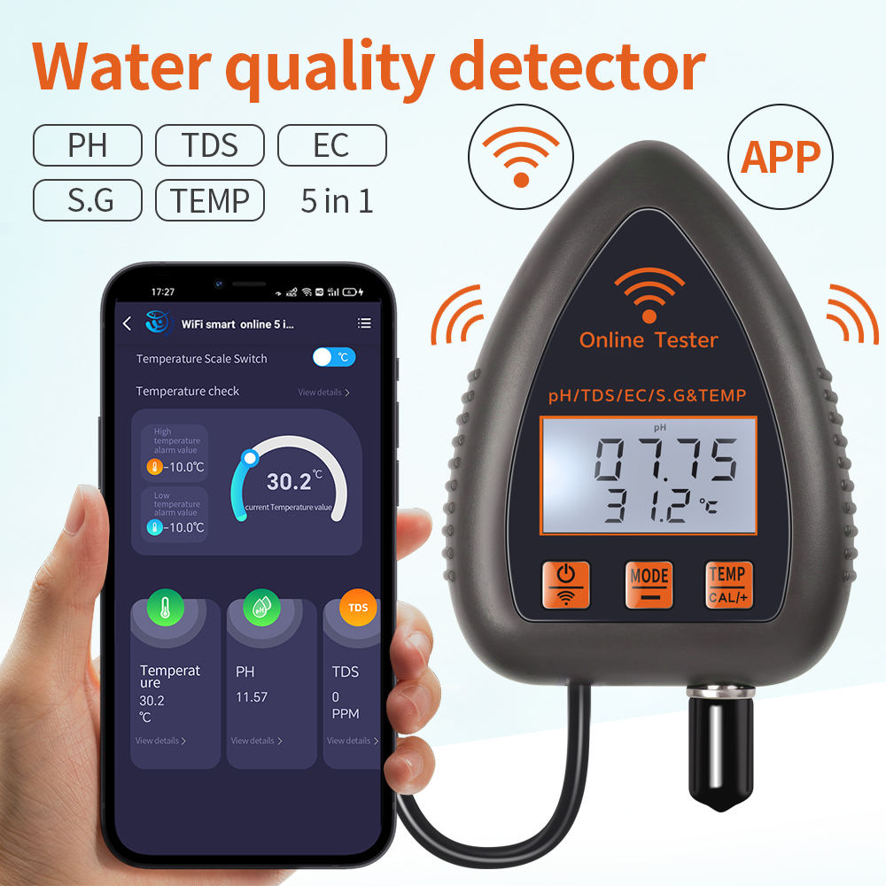 Tuya WiFi 5 in 1 TDS/EC/SALT/S - Ph Meter Digital Water Tester review and price