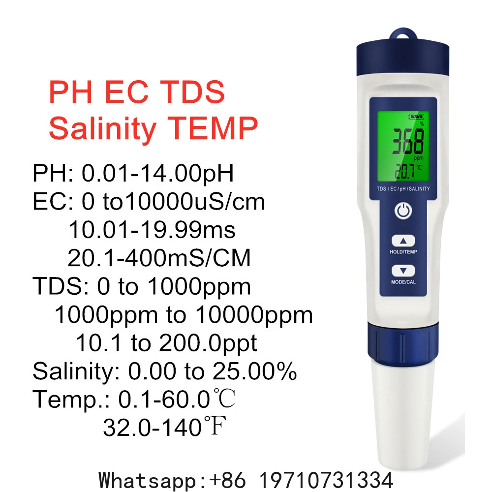5 In 1 Digital PH Meter TDS EC - Ph Meter Digital Water Tester review and price
