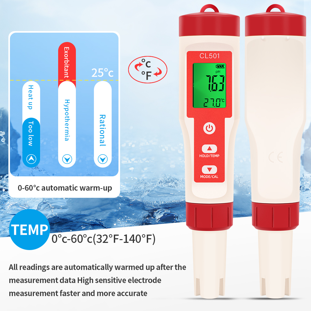 PH/CL2/H2/ORP/Temperature Mete - Ph Meter Digital Water Tester review and price