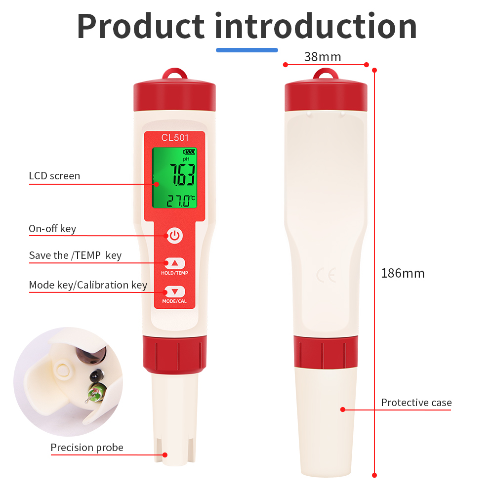 PH/CL2/H2/ORP/Temperature Mete - Ph Meter Digital Water Tester review and price