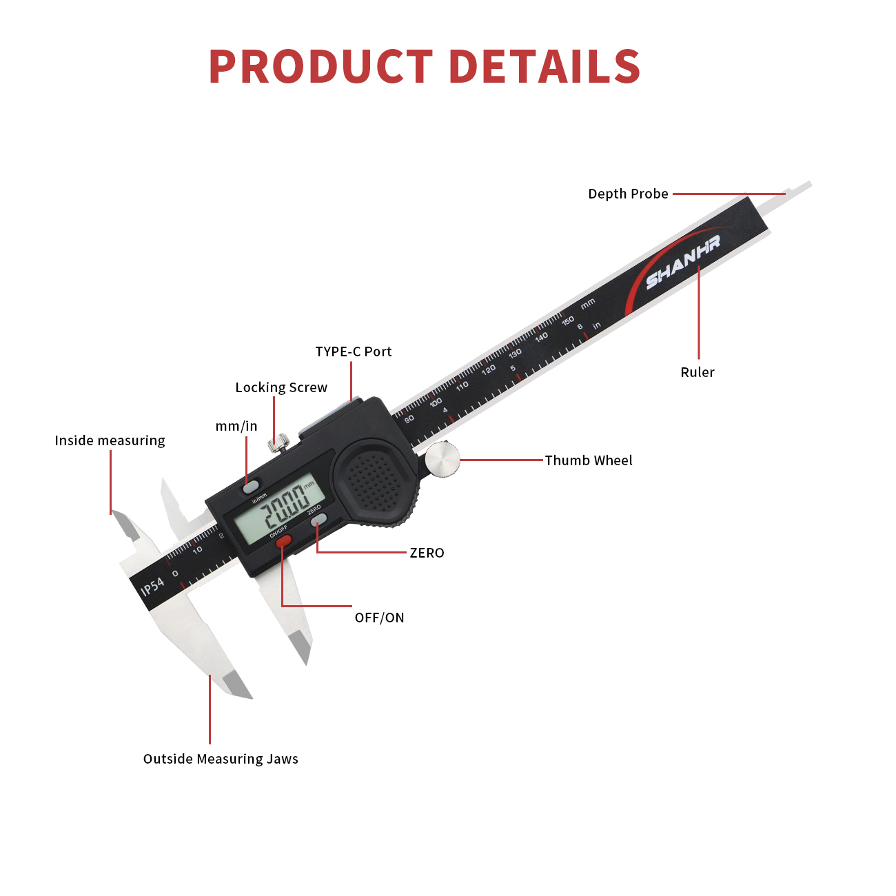 SHANHR IP54 Waterproof Digital - Digital Caliper 150Mm Stainless Steel review and price
