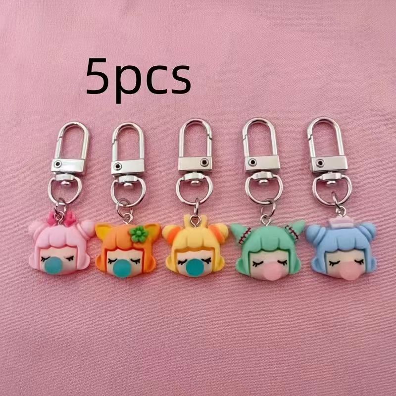 5pcs resin girl keychain, suit - Packaging review and price