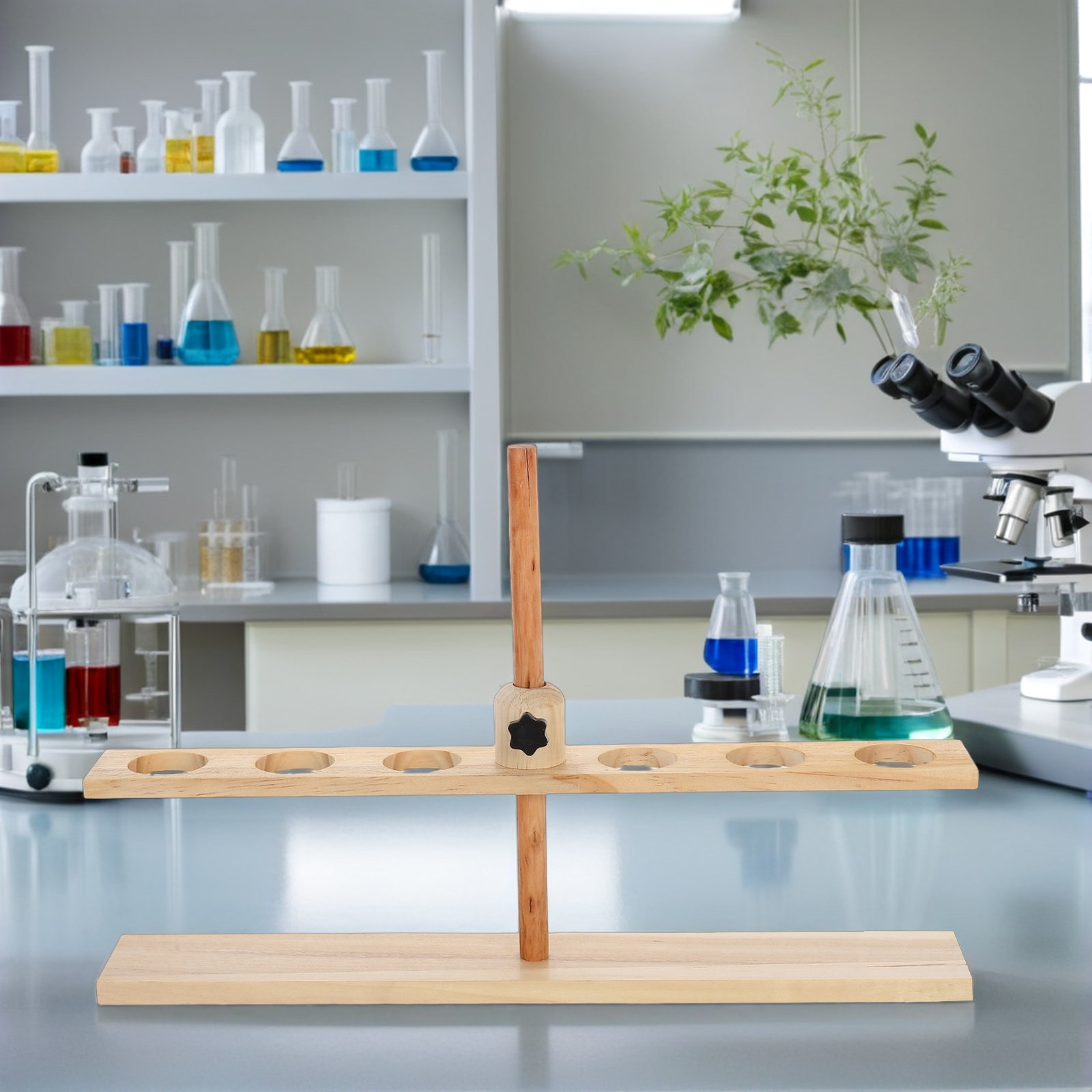 6 Hole Wooden Funnel Stand Adj - Lab Equipment review and price